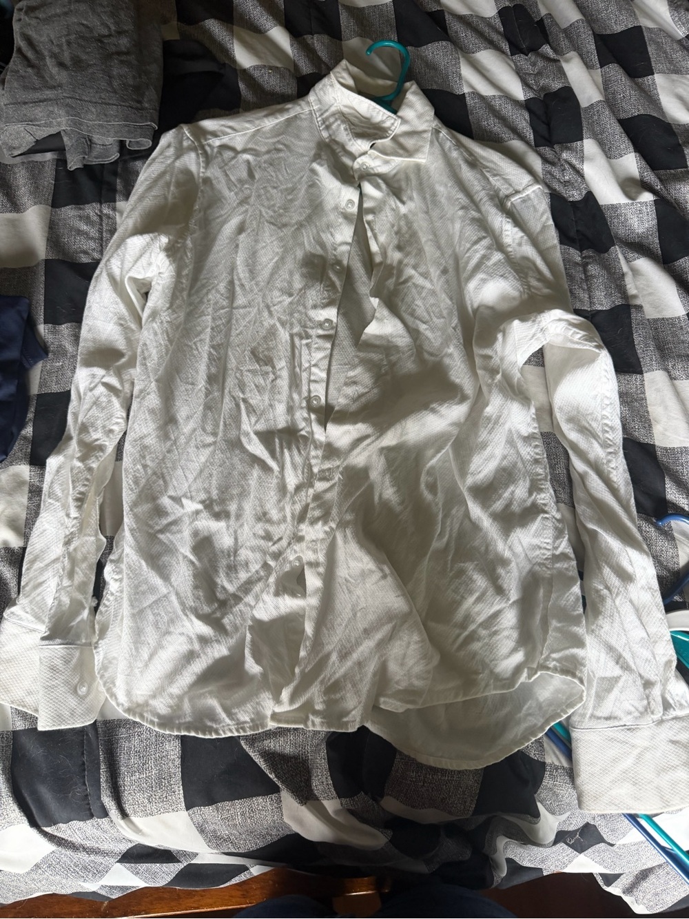 Denim anf Flower Men's White Mandarin-Collar Shirt Jacket